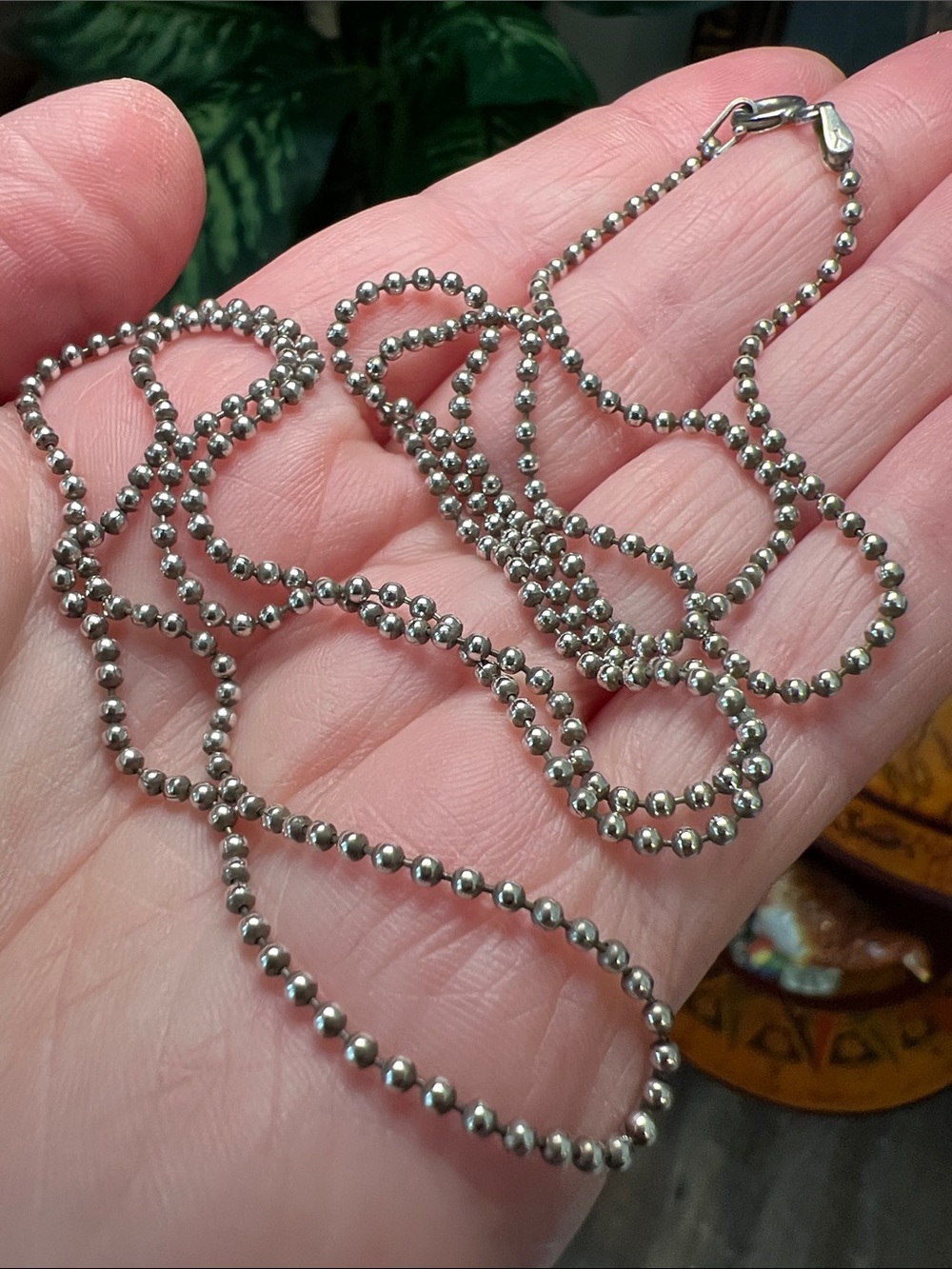Vintage Italy Sterling Silver 925 Ball Chain Necklace 29.5” - Picture 2 of 5